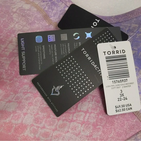 Torrid Longline Low Impact Sports Bra- Performance Core Purple Shine (updated) - Picture 13 of 15